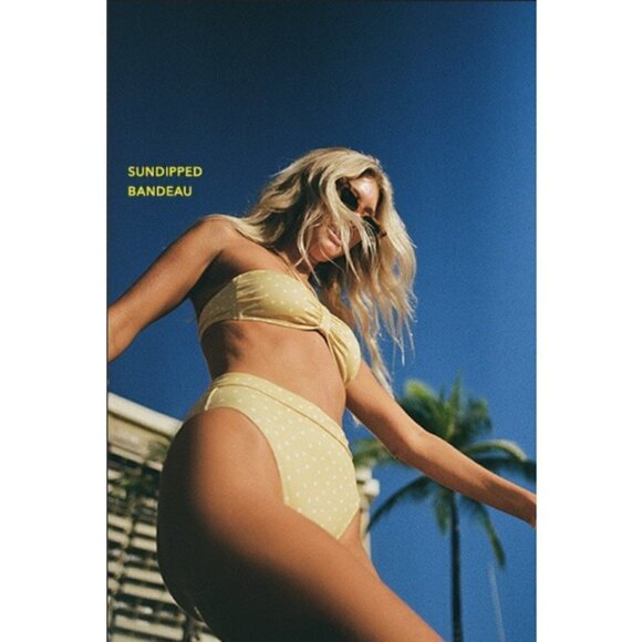 BILLABONG x THE SALTY BLONDE Sundipped Bikini Bandeau Top (L) + Rise Bottom (M) - Picture 3 of 16